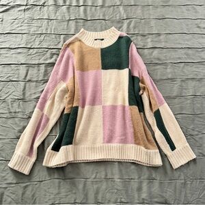 Forever 21 Color Block Oversized Sweater Large